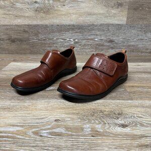Ecco Women's  Monk Strap Brown Leather Comfort Shoes 14593 Women SZ EU 38